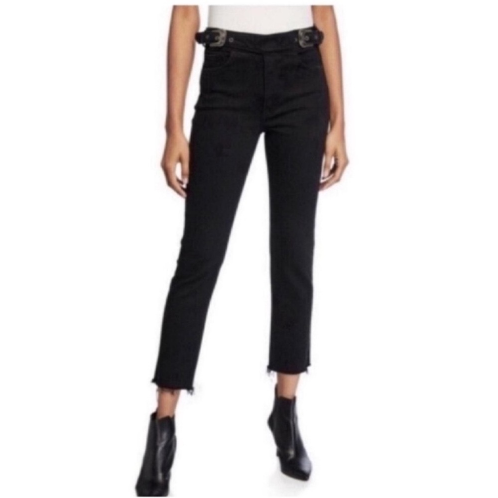 GRLFRND Zoey Double Buckle Skinny High Rise denim jeans - Picture 3 of 16